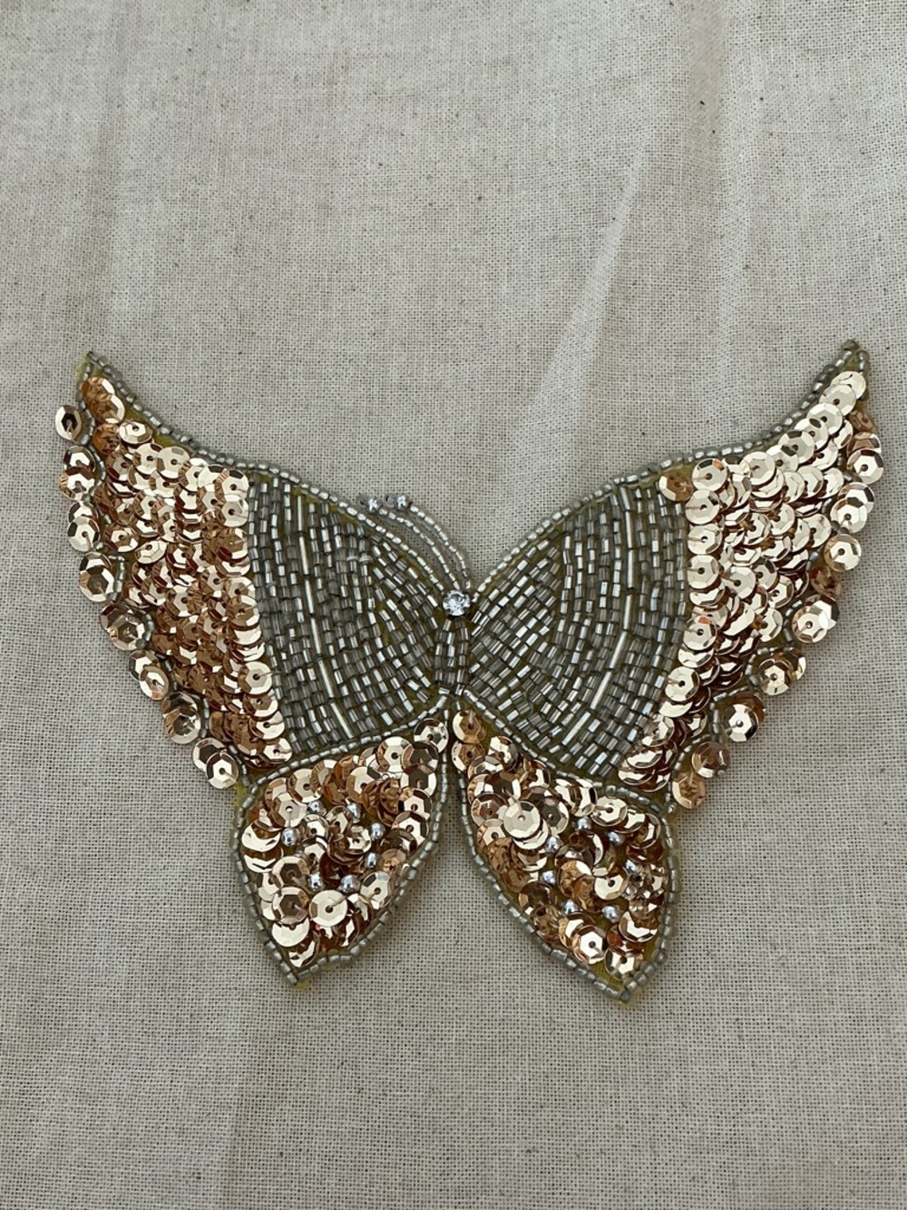 Gold and Silver Beaded Butterfly